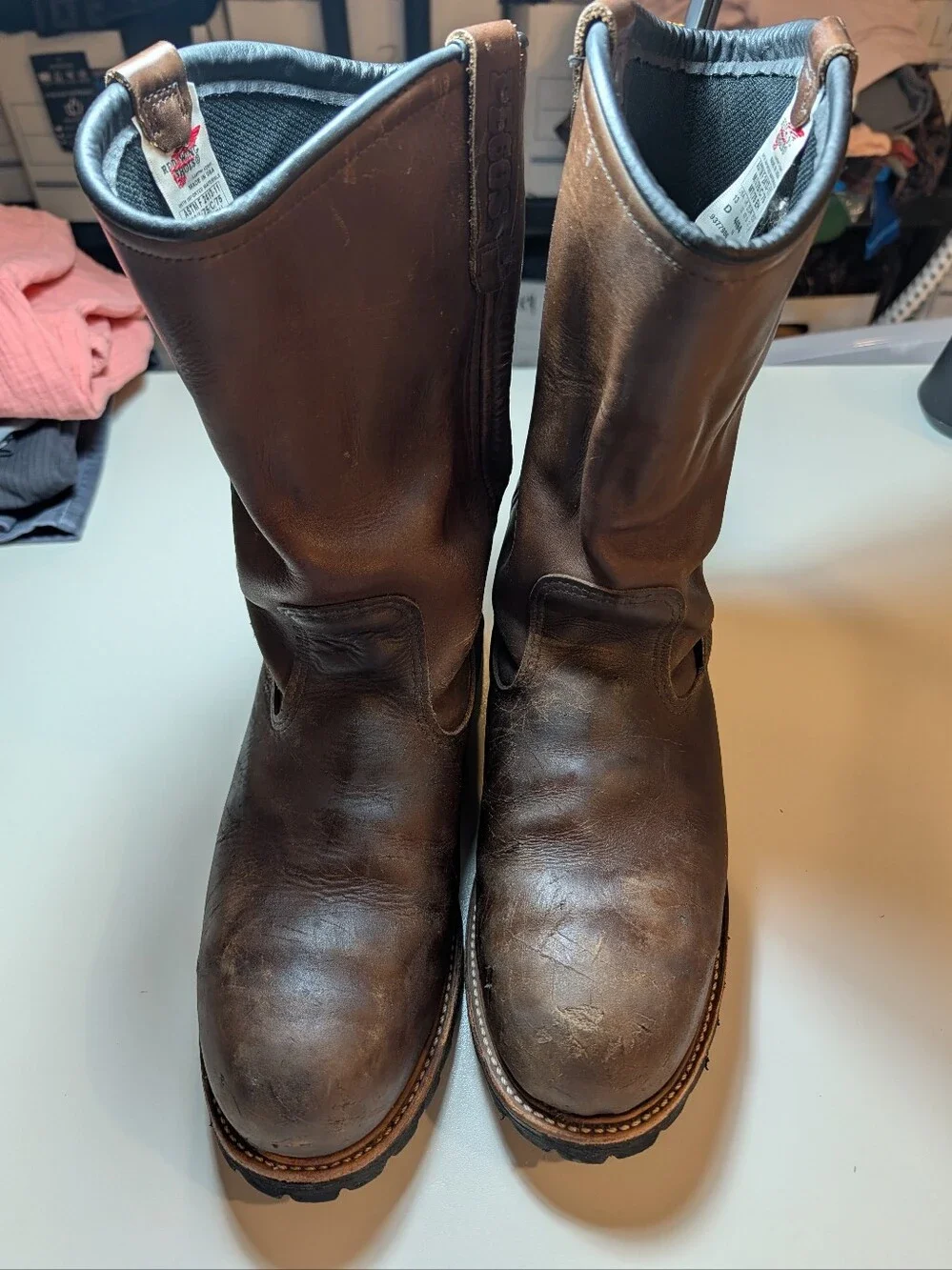 Redwing Mens 13D Pecos Brown Leather Steel Toe Work Boots